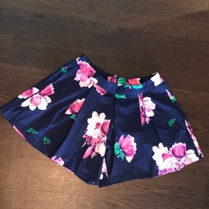 High waisted floral shorts